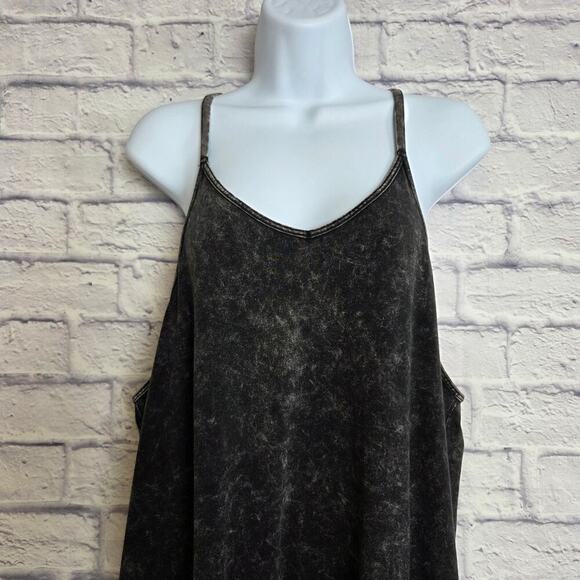 Zenana Womens Size Small/Medium Ash Black Acid Washed Jumpsuit Back Pocket - Picture 4 of 16